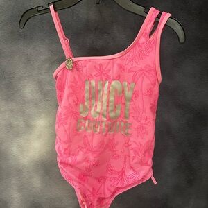 Juicy Couture Pink Floral One-Piece Girl’s Swimsuit SZ 8
